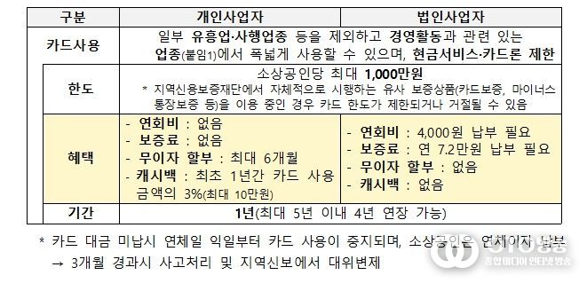소상공인 비즈플러스카드 사업