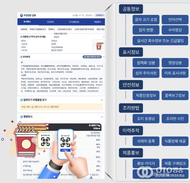 푸드QR 확인 방법