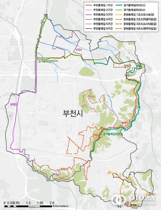 경기도 부천 둘레길 총괄도