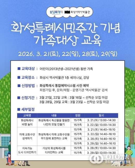 화성시 역사박물관 화성특례시민주간 기념 교육 홍보 포스터