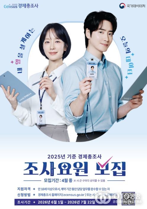 안성시, 2025년 기준 경제총조사 통계조사요원 모집